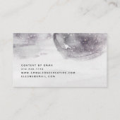 Carte De Visite Aquarelle Abstraite gris monochrome | Or Rose (Dos)