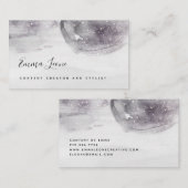 Carte De Visite Aquarelle Abstraite gris monochrome | Or Rose (Devant / Derrière)