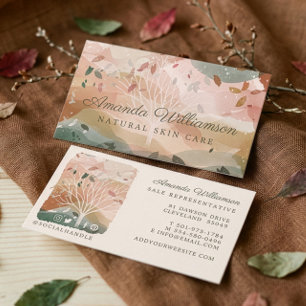 Carte De Visite Aquarelle Abstraite Hiver Autumn Tree Branch