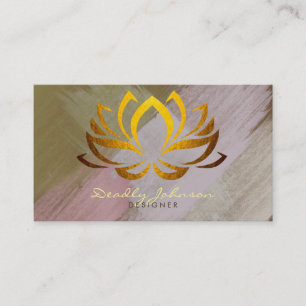Carte De Visite Aquarelle Abstraite Lotus Yoga Gold Vintage
