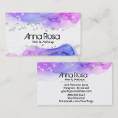 Carte De Visite *~* Aquarelle Abstraite moderne Lavande Magenta (Devant / Derrière)
