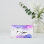 Carte De Visite *~* Aquarelle Abstraite moderne Lavande Magenta (Debout devant)