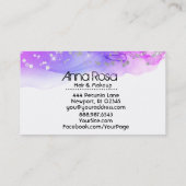 Carte De Visite *~* Aquarelle Abstraite moderne Lavande Magenta (Dos)