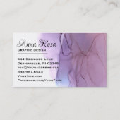 Carte De Visite *~* Aquarelle Abstraite moderne Magenta Lavender (Dos)