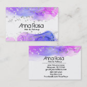 Carte De Visite *~* Aquarelle Abstraite moderne Magenta Lavender (Devant / Derrière)