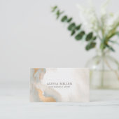 Carte De Visite Aquarelle Abstraite moderne Rose or Boho (Debout devant)