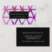 Carte De Visite Aquarelle Abstraite moderne Triangle violet (Devant / Derrière)