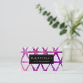 Carte De Visite Aquarelle Abstraite moderne Triangle violet (Debout devant)