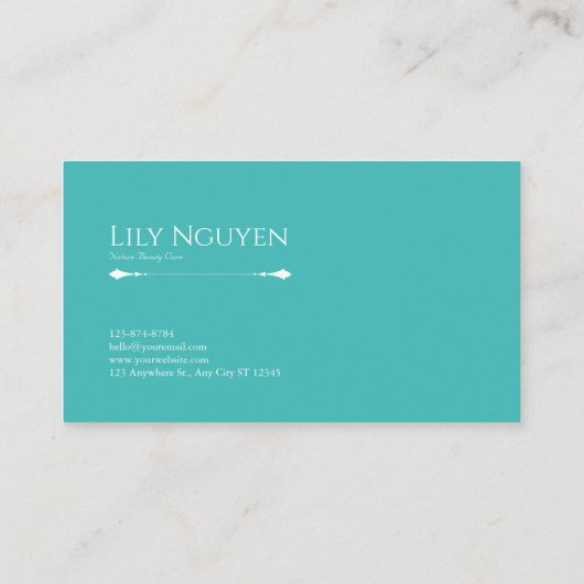 Carte De Visite Aquarelle Abstraite moderne Turquoise géométrique (Dos)