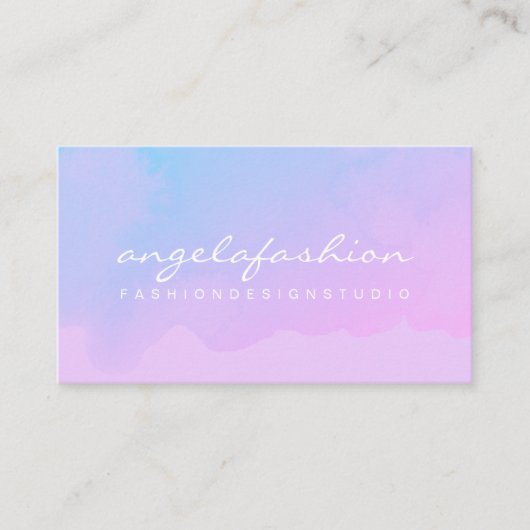 Carte De Visite Aquarelle Abstraite Ombre rose Classy (Devant)