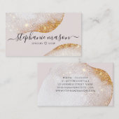 Carte De Visite Aquarelle Abstraite Parties scintillant or élégant (Devant / Derrière)