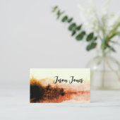 Carte De Visite aquarelle abstraite paysage art sépia tons (Debout devant)