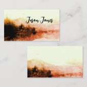 Carte De Visite aquarelle abstraite paysage art sépia tons (Devant / Derrière)