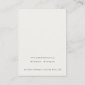 Carte De Visite Aquarelle Abstraite Porte-cheveux bleu or (Dos)