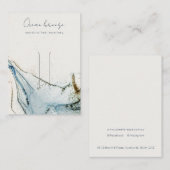 Carte De Visite Aquarelle Abstraite Porte-cheveux bleu or (Devant / Derrière)