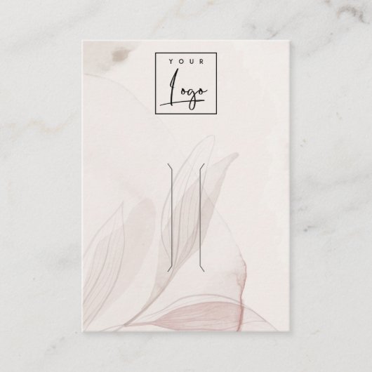 Carte De Visite Aquarelle Abstraite Porte-cheveux du logo du feuil (Devant)