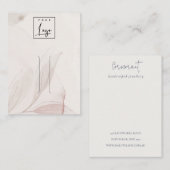 Carte De Visite Aquarelle Abstraite Porte-cheveux du logo du feuil (Devant / Derrière)