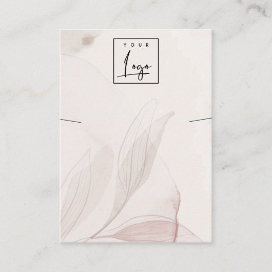 Carte De Visite Aquarelle Abstraite Porte-collier Logo de feuillag (Devant)