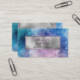 Carte De Visite Aquarelle Abstraite Purple Mode tendance Moderne