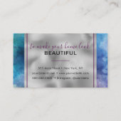 Carte De Visite Aquarelle Abstraite Purple Mode tendance Moderne (Dos)