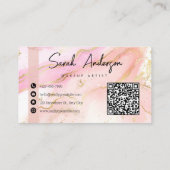 Carte De Visite Aquarelle Abstraite rose (Dos)