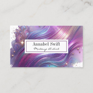 Carte De Visite Aquarelle Abstraite Rose Or Violet Gras