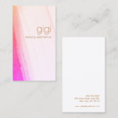 Carte De Visite Aquarelle Abstraite rose pâle (Devant / Derrière)