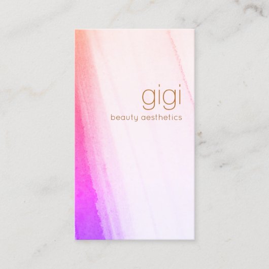 Carte De Visite Aquarelle Abstraite rose pâle (Devant)