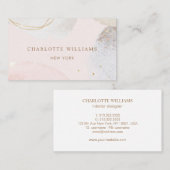 Carte De Visite Aquarelle abstraite rose vif moderne (Devant / Derrière)