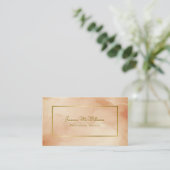 Carte De Visite Aquarelle Abstraite rouille et code QR or (Debout devant)