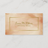 Carte De Visite Aquarelle Abstraite rouille et code QR or (Devant)