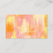 Carte De Visite Aquarelle Abstraite simple orange jaune rose (Dos)