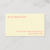 Carte De Visite Aquarelle Abstraite simple orange jaune rose (Devant)