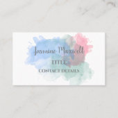 Carte De Visite Aquarelle Abstraite Splash Modern (Devant)