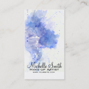 Carte De Visite Aquarelle Abstraite trait de brosse bleu clair