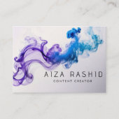 Carte De Visite Aquarelle Abstraite unique violet moderne (Devant)