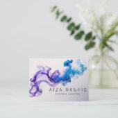 Carte De Visite Aquarelle Abstraite unique violet moderne (Debout devant)