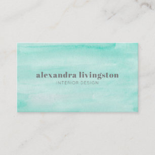 Carte De Visite Aquarelle Abstraite verte Aqua Seafoam