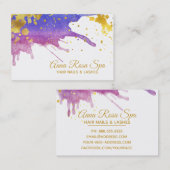 Carte De Visite *~*Aquarelle Abstraite violet foncé Gold Luxe (Devant / Derrière)