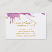 Carte De Visite *~*Aquarelle Abstraite violet foncé Gold Luxe (Dos)