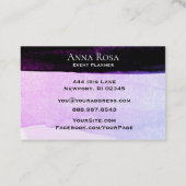 Carte De Visite *~* Aquarelle Abstraite violet noir lavande rose (Dos)