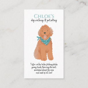 Carte De Visite Aquarelle adorable Chien Walker Animaux de compagn