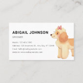 Carte De Visite Aquarelle Animaux de compagnie avec caniche (Dos)