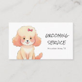 Carte De Visite Aquarelle Animaux de compagnie avec caniche (Devant)