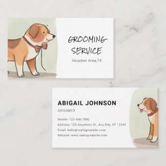 Carte De Visite Aquarelle Animaux de compagnie avec Corgi