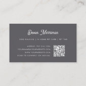 Carte De Visite Aquarelle Animaux floraux | Code QR pour les soins (Dos)