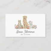 Carte De Visite Aquarelle Animaux floraux | Soins aux animaux (Devant)