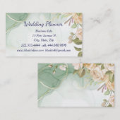 Carte De Visite Aquarelle Antique Rose Wedding planner Personnalis (Devant / Derrière)