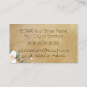 Carte De Visite Aquarelle Apple fleurit sur parchemin rustique (Dos)