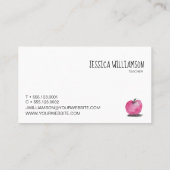 Carte De Visite Aquarelle APPLE, moderne, enseignant (Dos)
